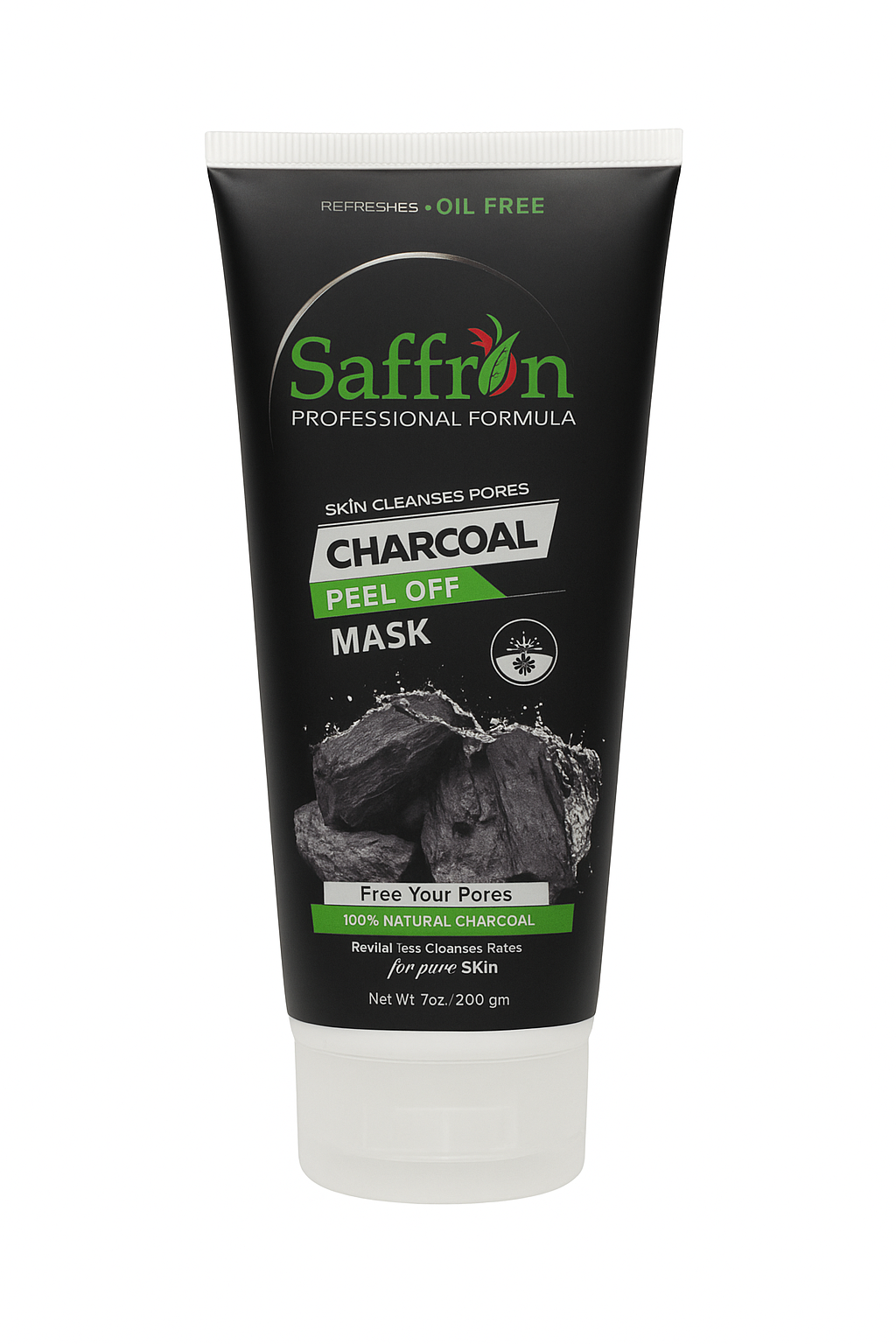 Saffron Charcoal Peel Off Face Mask 200g – Deep Cleansing, Oil Control, Blackhead Remover, Pore Minimizer & Skin Brightening Mask