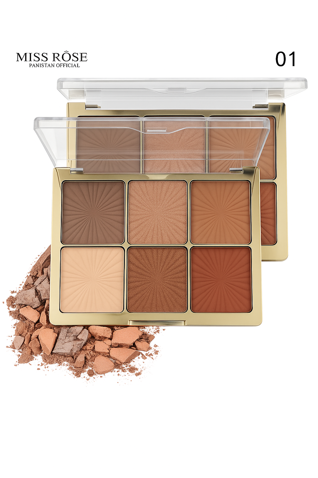 Miss Rose Bronzer & Highlighter Duo Palette | Ultra Glow Contour Shimmer Makeup