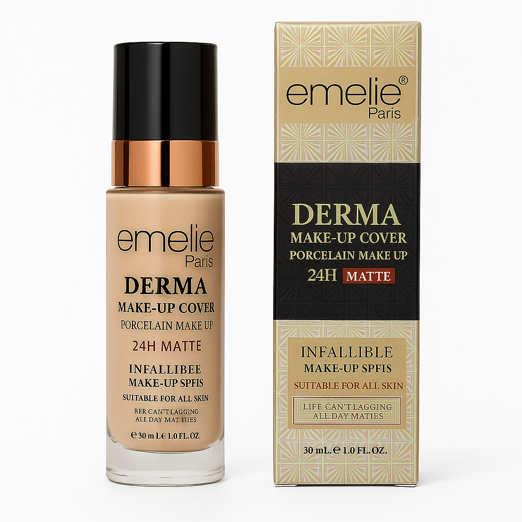 Emelie Paris™ Derma Cover Foundation  Full Coverage & Flawless Skin Makeup