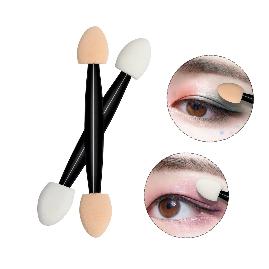 Premium Eyeshadow Mini Brush Applicator Pack of 24 – Dual Ended Soft Sponge Eye Makeup Tool for Smooth & Professional Eyeshadow Blending