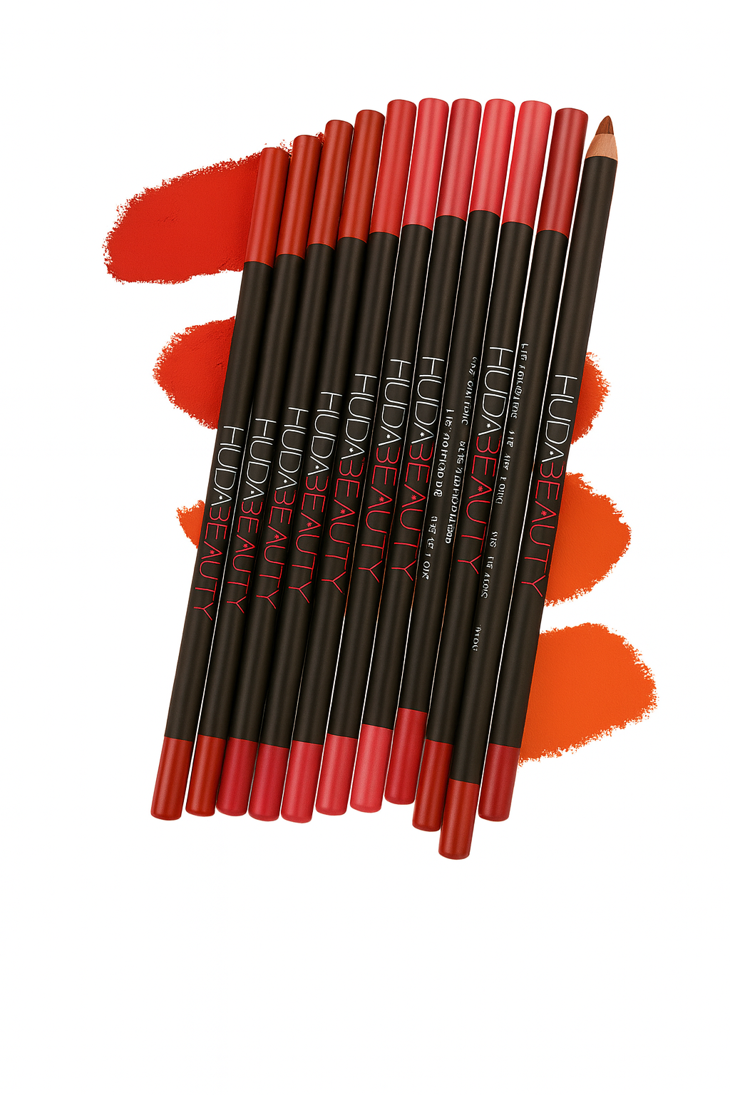 HUDA BEAUTY Lip Liner Set 12 Pcs Long Lasting Waterproof Smudge Proof High Pigment Creamy Lip Pencils for Perfect Lip Contouring