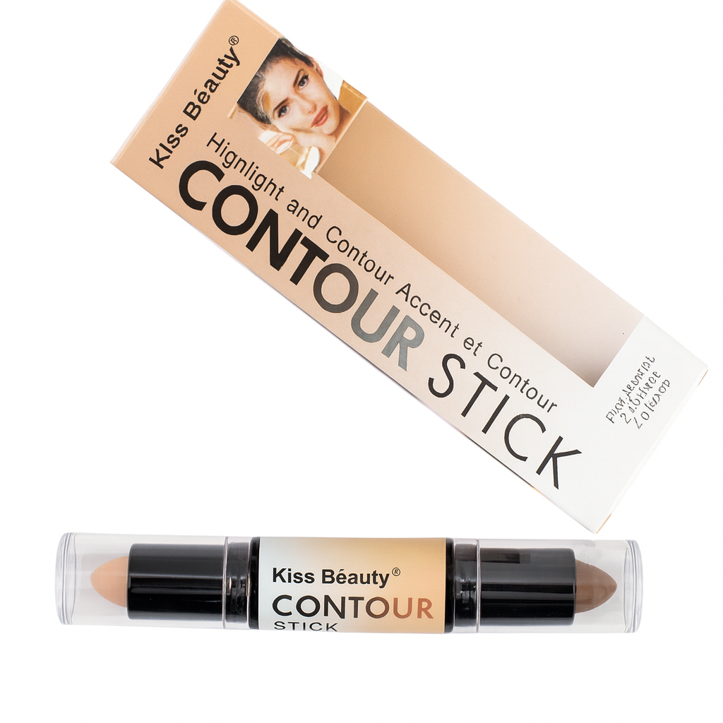 KISS BEAUTY Contour Stick 2 in 1 Creamy Highlighter and Bronzer Long Lasting Waterproof Smooth Blend Natural Glow Makeup