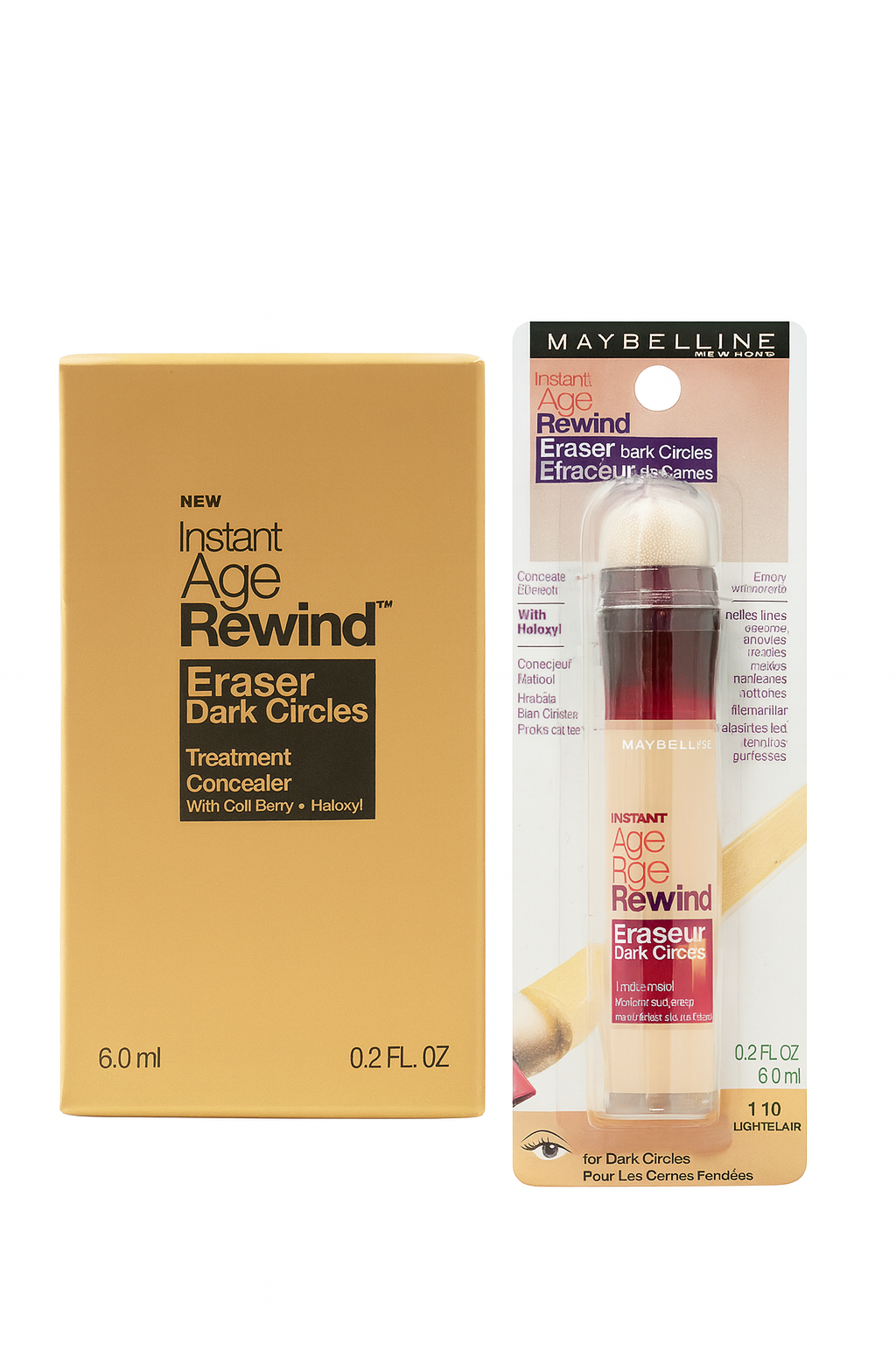 Maybelline Age Rewind Concealer 110 Light – Dark Circle Eraser, Instant Eye Brightener, Anti-Aging Makeup